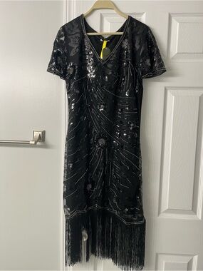 Black Flapper-inspired Dress